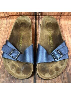BIRKENSTOCK Madrid Blue Slides Sandals Womens 37 / 6 (5b23)
